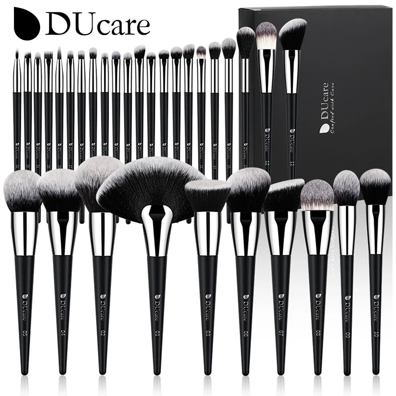 DUcare Professional Makeup Brush Set 10-32Pc Brushes Makeup Kit Synthetic Hair Foundation Power Eyeshadows Blending Beauty Tools - Hiccupzz