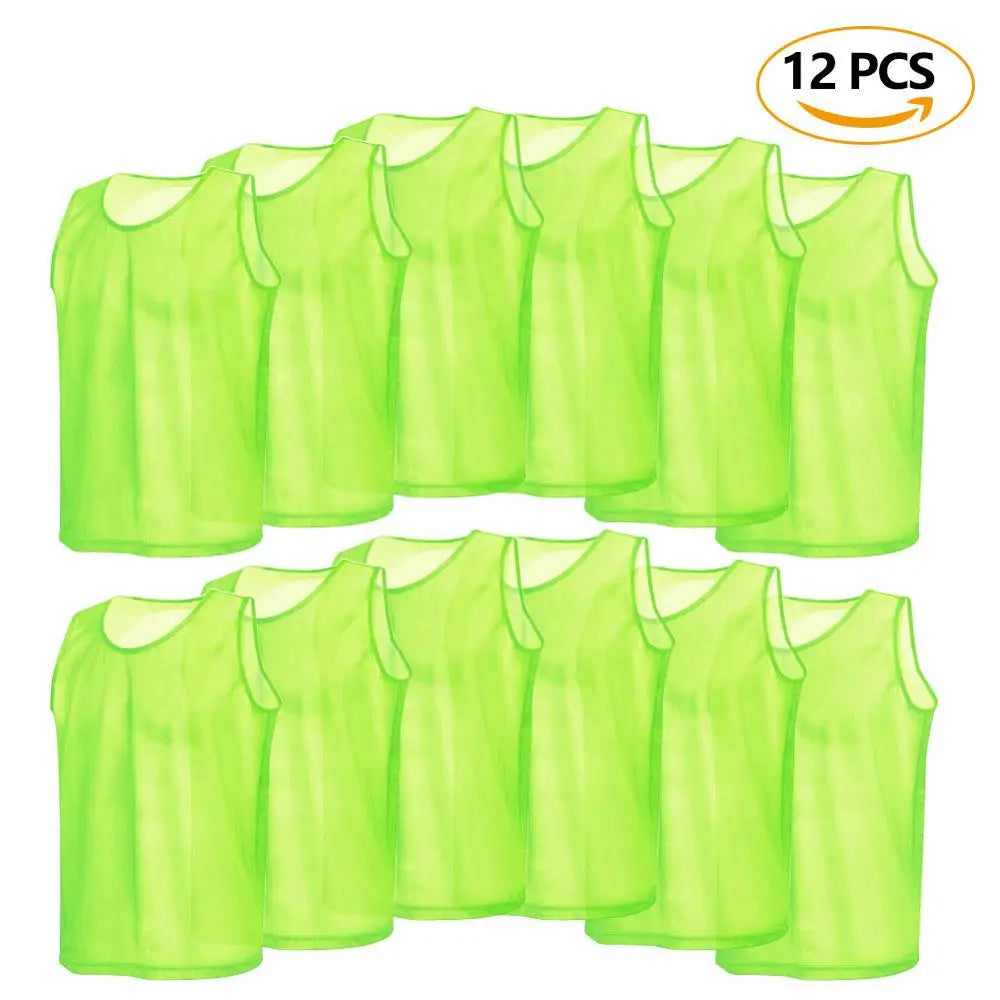 6/12 PCS Adults Children Soccer Training Vest Football Shirts Jerseys - Hiccupzz