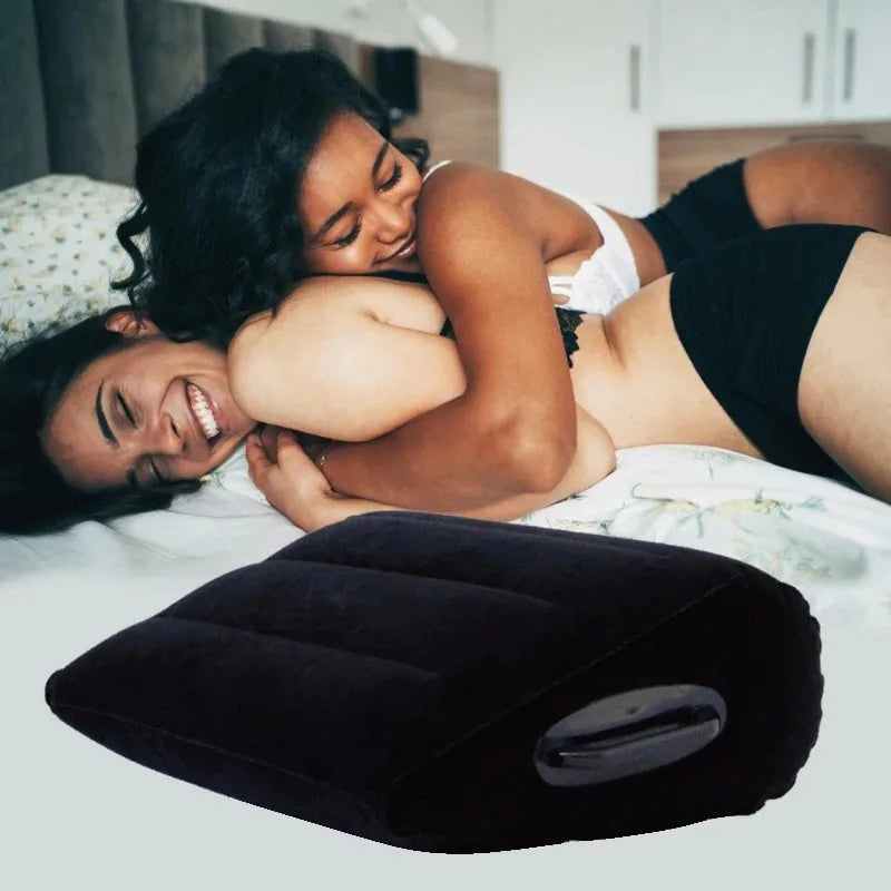 Inflatable Travel Pillow Multifunctional Body Pillow Lumbar Pillow Travel Positions Support Air Cushion Pvc Triangular Pillow - Hiccupzz