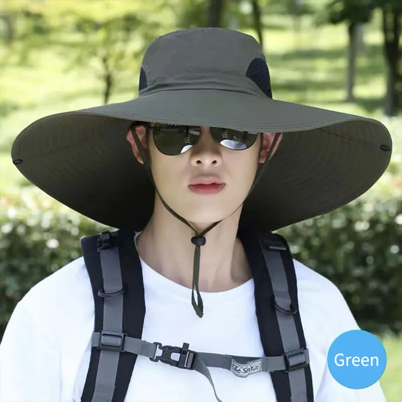 Summer 15CM Large Brim Sun Hat Breathable Outdoor Beach Cap - Hiccupzz