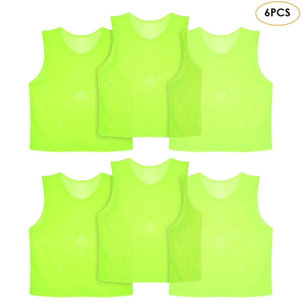 6/12 PCS Adults Children Soccer Training Vest Football Shirts Jerseys - Hiccupzz