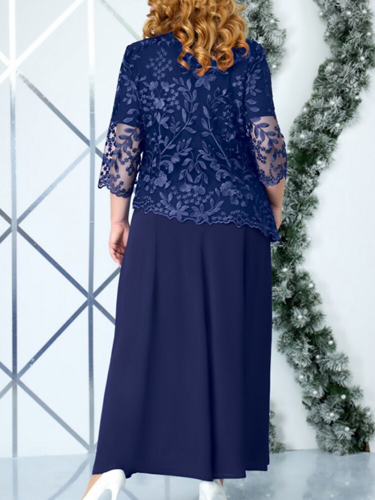 Plus Size Women Clothing Two-Piece Party Dress for Parties and Occasions - Hiccupzz