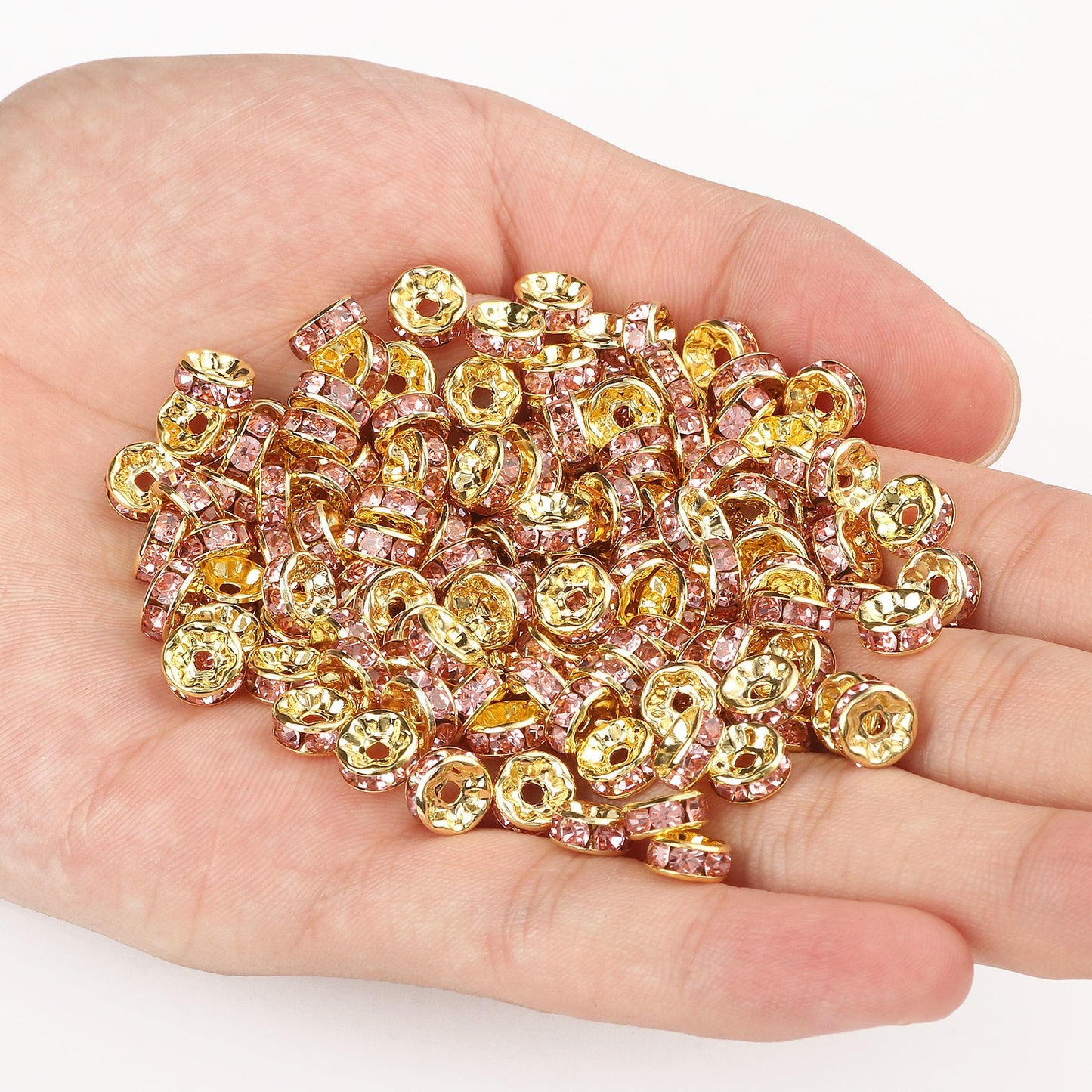 50pcs/lot Crystal Round Loose Spacer Beads for DIY Making Bracelet Necklace Accessories - Hiccupzz