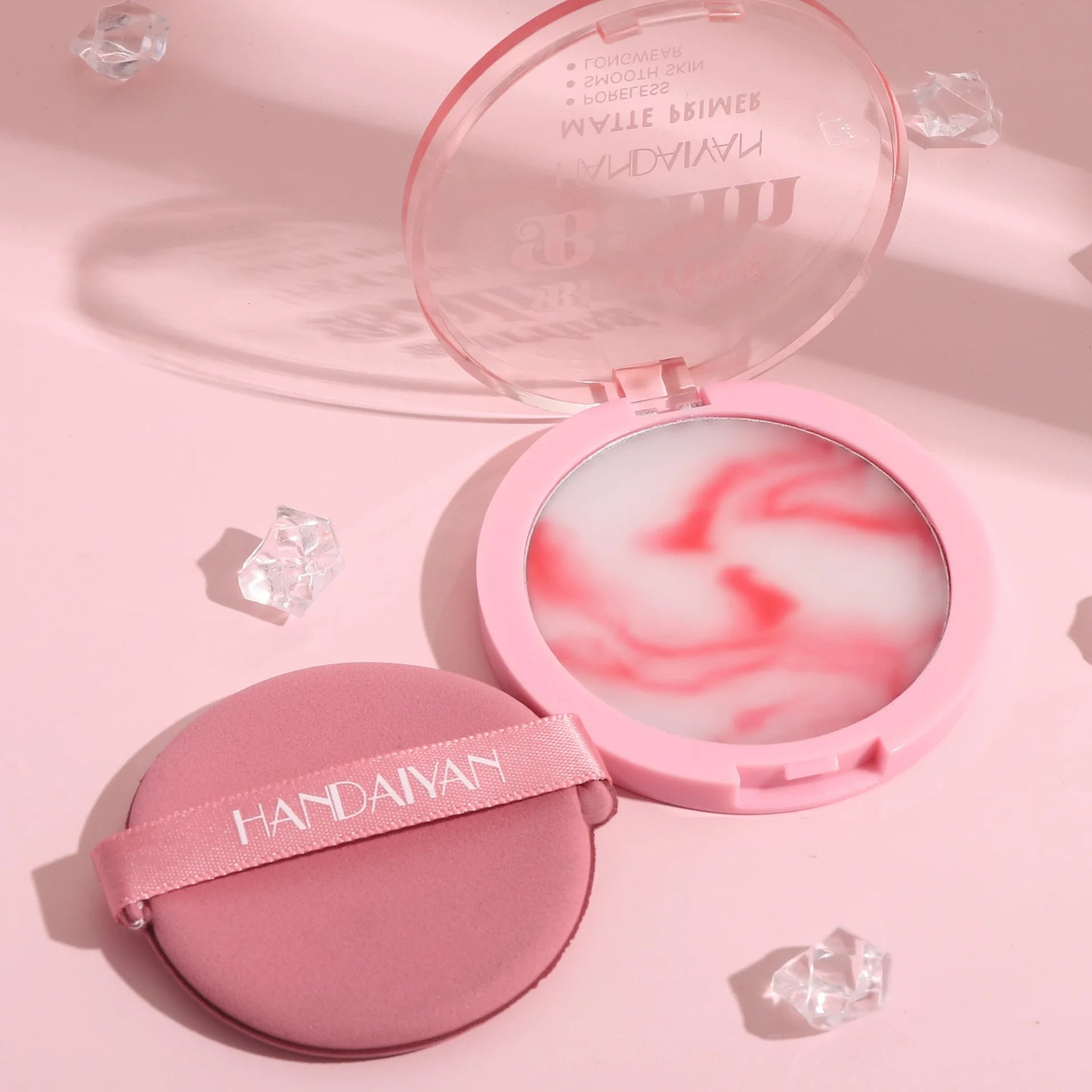 HANDAIYAN Matte Concealer Makeup Setting Powder with Puff Light Mist Sense Waterproof Oil Control Without Taking Off Makeup - Hiccupzz