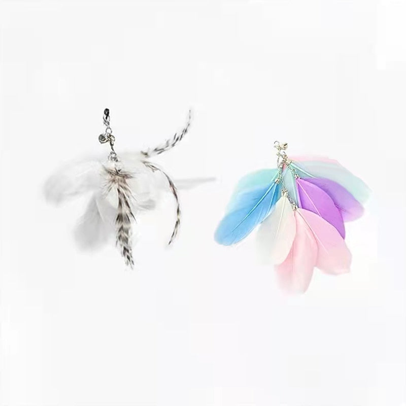 Simulation Bird Interactive Funny Cat Stick Toy Furry Feather Bird With Bell Sucker Cat Stick Toy Kitten Playing Toy - Hiccupzz