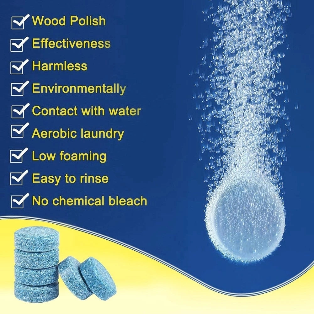5/10/20/40/100Pcs Solid Cleaner Car Windscreen Wiper Effervescent Tablets Glass Toilet Cleaning Car Accessories - Hiccupzz