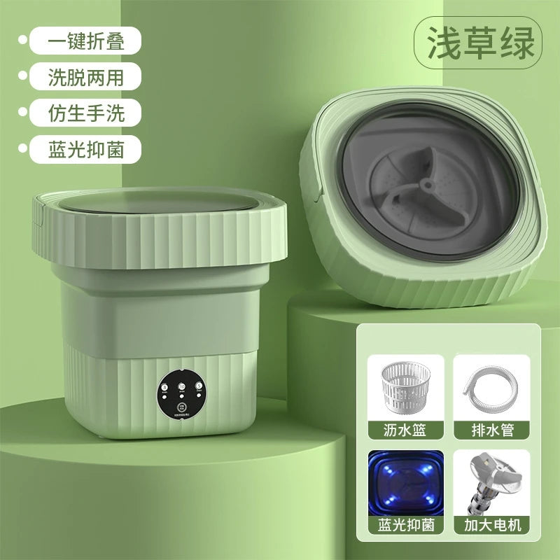 6L 11L Portable Washing Machine Folding Large Capacity Clothes Spin Dryer Bucket Travel Underwear Socks Ultrasonic Mini Washer - Hiccupzz