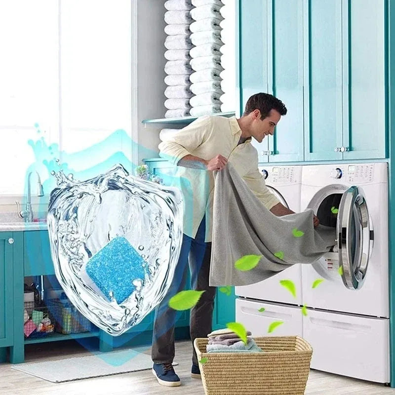 Detergent 4/8/12 PCS Household Cleaning Accessories Washing Machine Cleaning Tablets Effervescent Cleaning Tablets Cleaner For - Hiccupzz