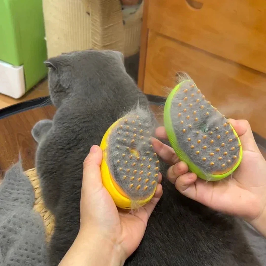 3-in-1 Electric Steamy Brush for Cats & Dogs – Steam Brush, Sprayer, and Massaging Pet Grooming Tool for Shedding - Hiccupzz