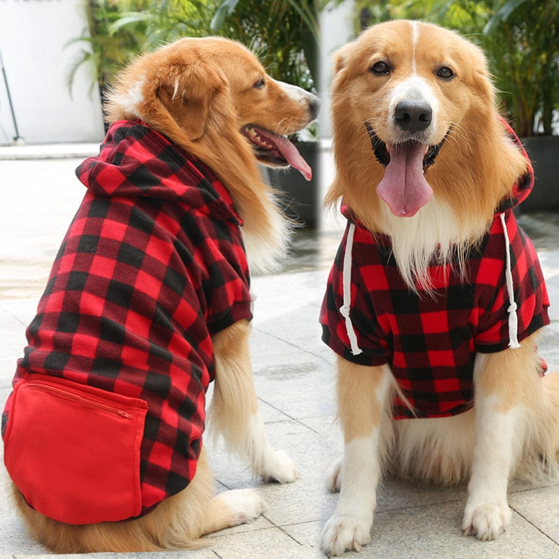 Dog Winter Coat Pet Jacket Plaid Reversible Vest Cold Weather Dog Clothes Pet Apparel for Small Medium Large Dogs - Hiccupzz