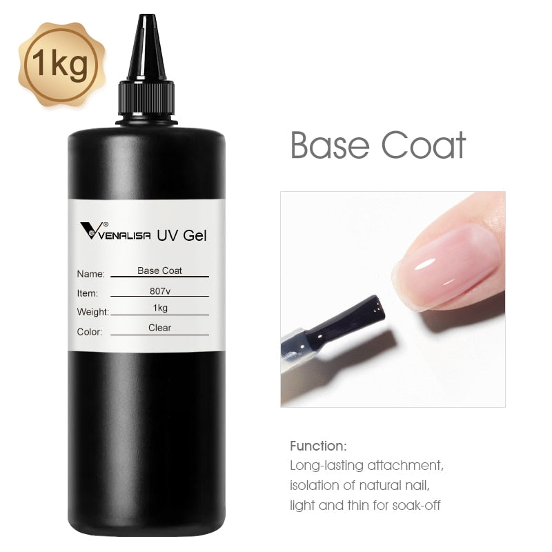 Long Wear Tempered Top Coat Reinforce Gel, Big Volume 225g/30ml Base Gel - Hiccupzz