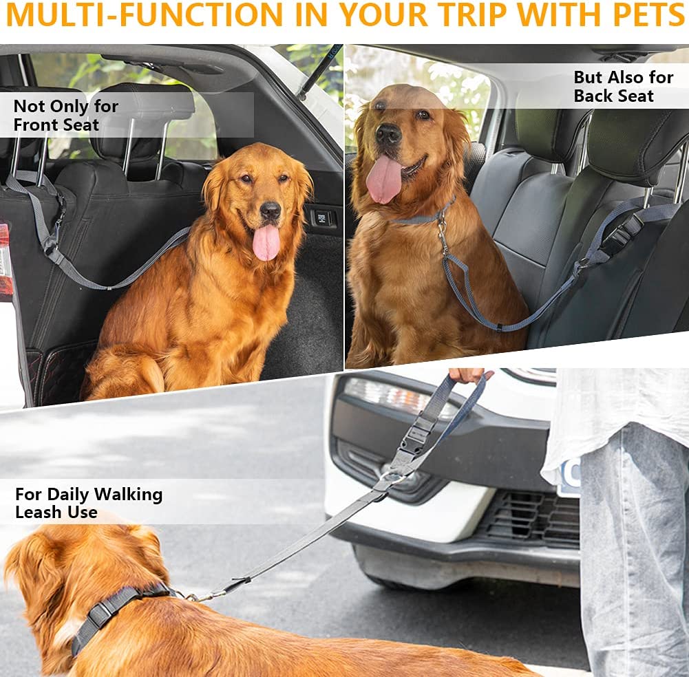 Two-in-one Nylon Adjustable Dogs Harness Collar Pet dog Accessories Pet Car Seat Belt Lead Leash Backseat Safety Belt - Hiccupzz