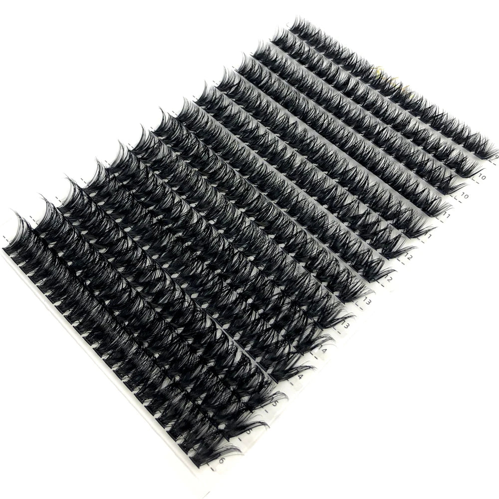 Mixed Tray Individual Lashes (30D, 40D, 60D, 80D) - 3D Russian Volume Eyelashes, Soft Natural Mink Lash Clusters, False Eyelashes - Hiccupzz