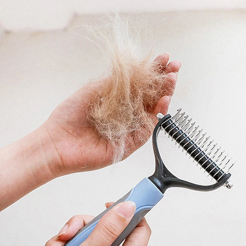 Professional Pet Deshedding Brush - Dog Hair Remover & Knot Cutter for Cats and Puppies | Grooming & Shedding Comb for Dogs - Hiccupzz