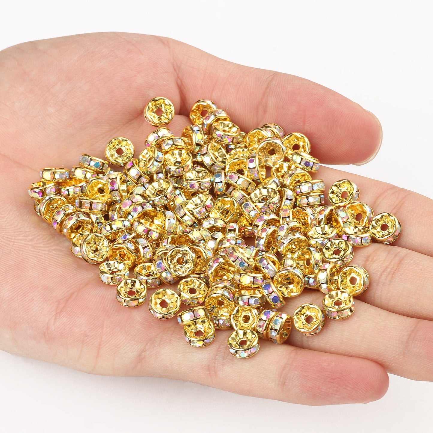 50pcs/lot Crystal Round Loose Spacer Beads for DIY Making Bracelet Necklace Accessories - Hiccupzz