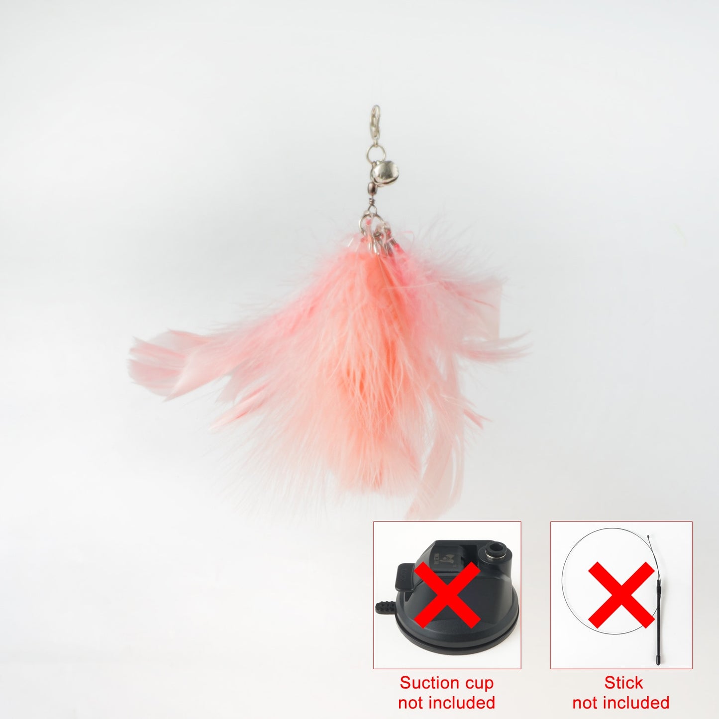 Handfree Bird/Feather Cat Wand with Bell Powerful Suction Cup Interactive Toys for Cats Kitten Hunting Exercise - Hiccupzz
