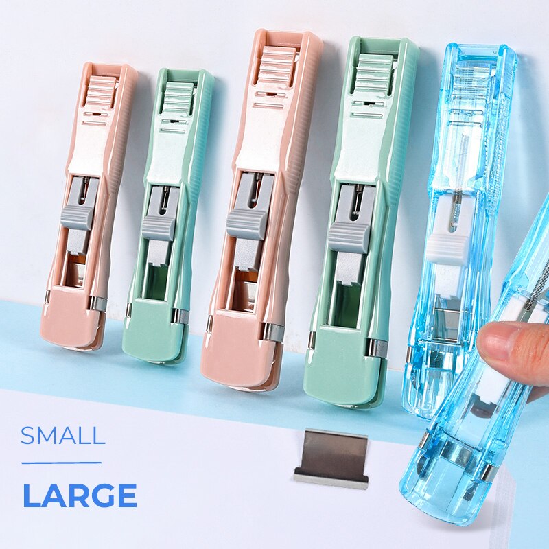 Mini Traceless Reusable Hand Clamp Push Stapler Paper Book File Office School Student Binder Binding Tools Supplies accessories - Hiccupzz