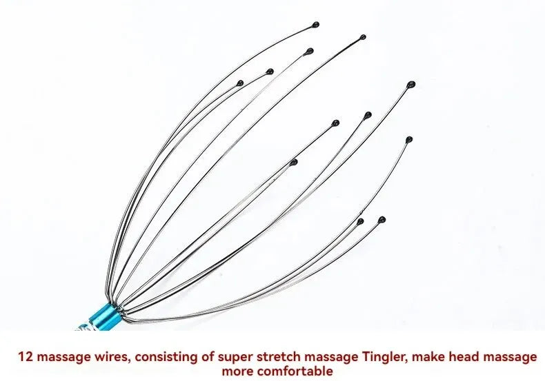 Octopus Head Massager - Stainless Steel Scalp Scratcher and Brain Massage Claw for Relaxation and Itch Relief