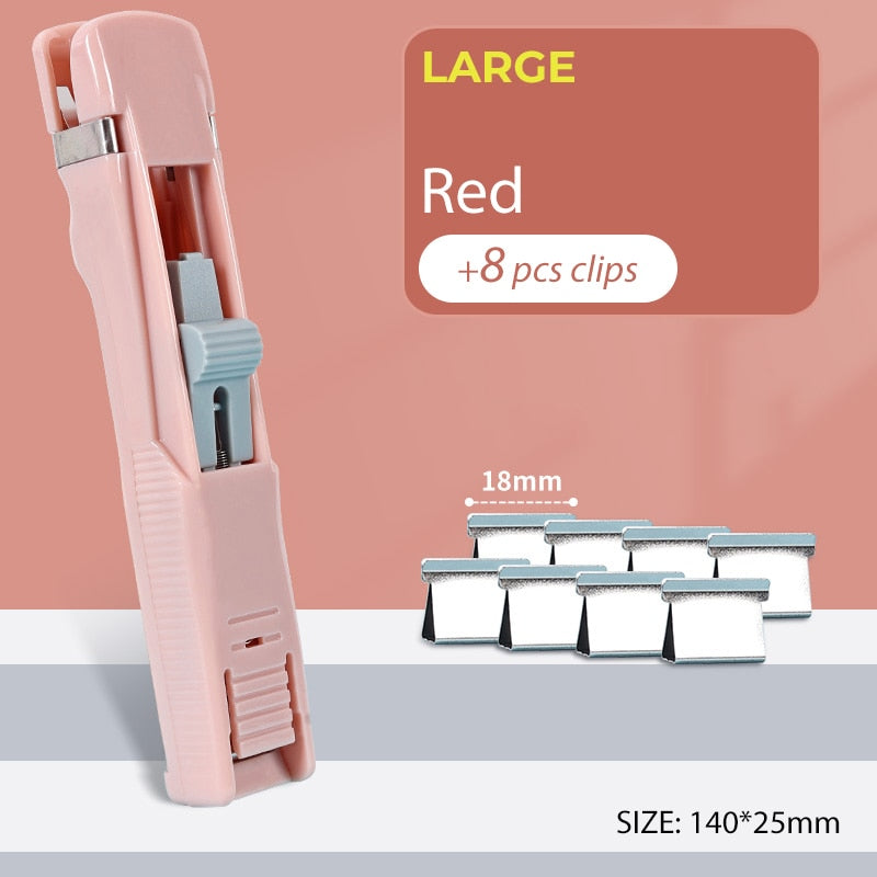 Mini Traceless Reusable Hand Clamp Push Stapler Paper Book File Office School Student Binder Binding Tools Supplies accessories - Hiccupzz