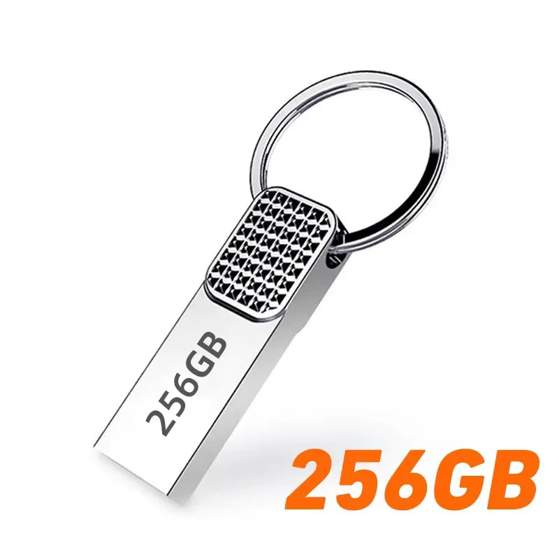 2TB Metal USB 3.2 Flash Drive – High-Speed Type-C Pen Drive, 1TB/512GB/128GB Mini Key Design for Phone & PC