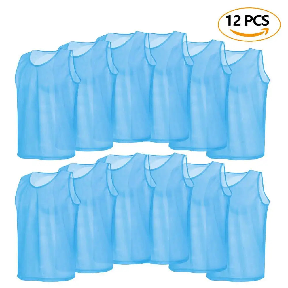 6/12 PCS Adults Children Soccer Training Vest Football Shirts Jerseys - Hiccupzz