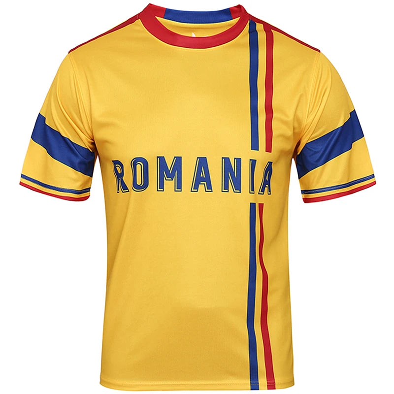 Euro Romania high quality 100% polyester short-sleeved soccer shirt - Hiccupzz