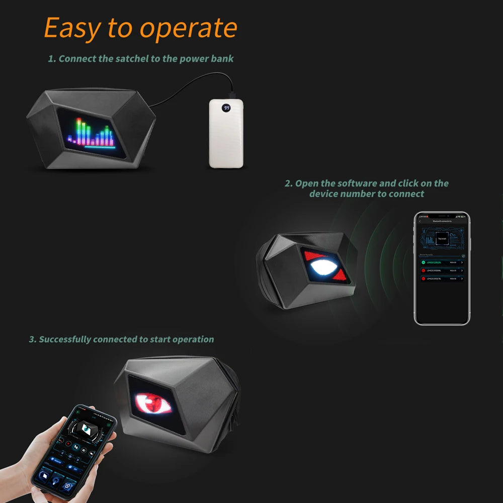 CRELANDER Sling Bag With LED Display, Crossbody Waterproof Shoulder Chest Backpack Cycling Travel Daypack for Men Women - Hiccupzz