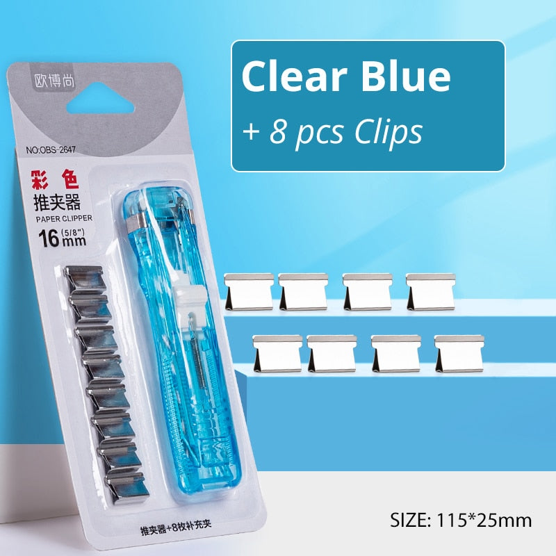 Mini Traceless Reusable Hand Clamp Push Stapler Paper Book File Office School Student Binder Binding Tools Supplies accessories - Hiccupzz