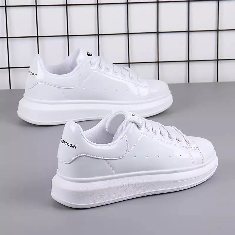 Red Glossy Casual Shoes – Breathable Sports Skateboard Shoes - Hiccupzz