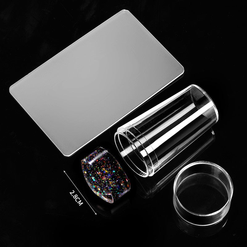 Transparent Nail Stamper with Scraper 2pcs Jelly Silicone Stamp for French Nails - Hiccupzz