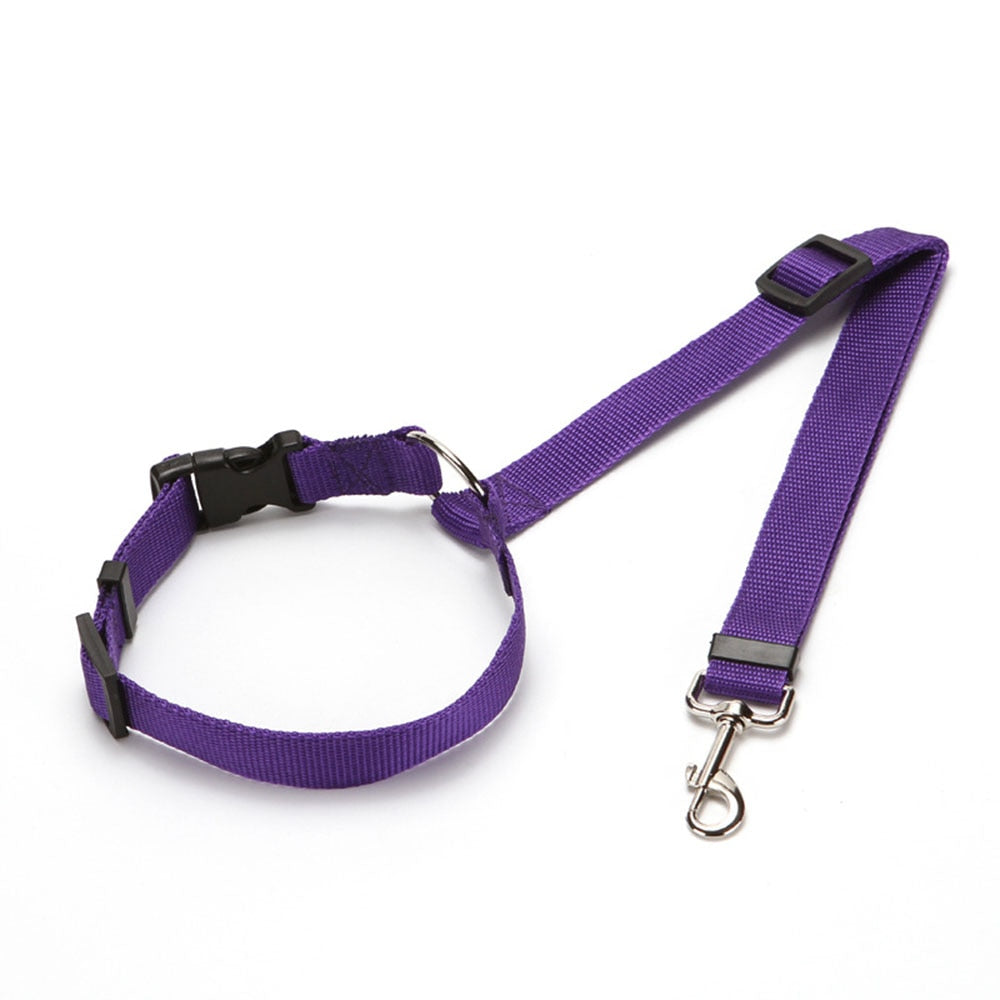 Two-in-one Nylon Adjustable Dogs Harness Collar Pet dog Accessories Pet Car Seat Belt Lead Leash Backseat Safety Belt - Hiccupzz