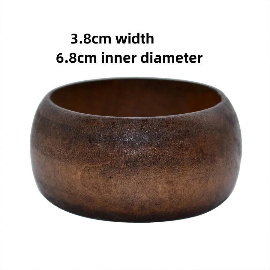 Elegant Natural Wood Square Bracelet for Women, Coffee Girl Jewelry, Geometric Wooden Bangles - Hiccupzz