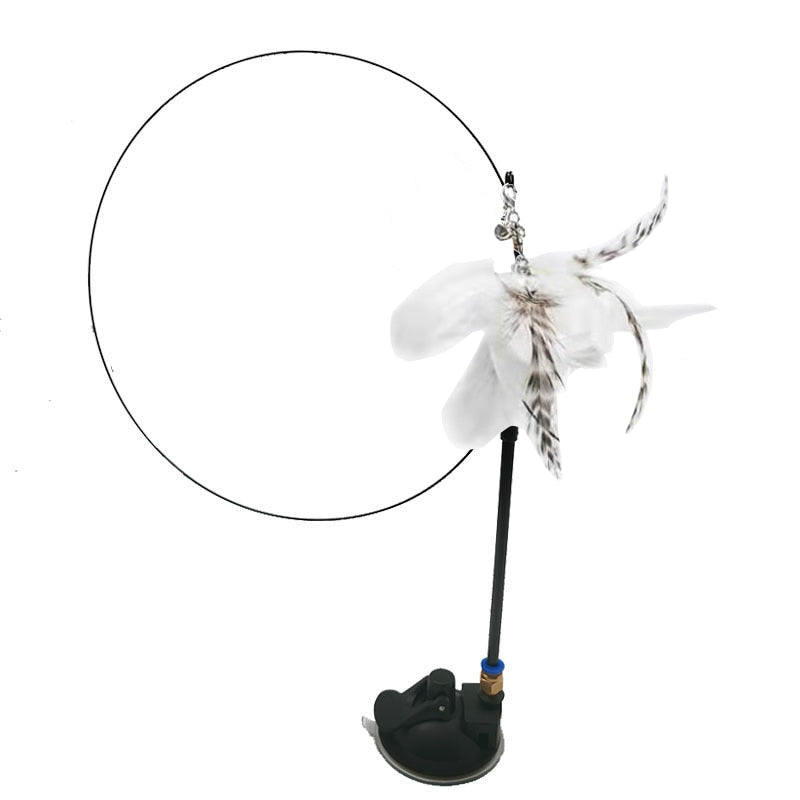 Simulation Bird Interactive Funny Cat Stick Toy Furry Feather Bird With Bell Sucker Cat Stick Toy Kitten Playing Toy - Hiccupzz