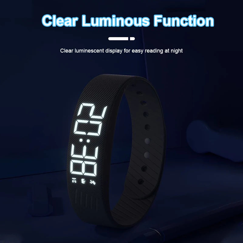 Smart sports bracelet with vibrating alarm clock running pedometer bracelet for male and female students - Hiccupzz