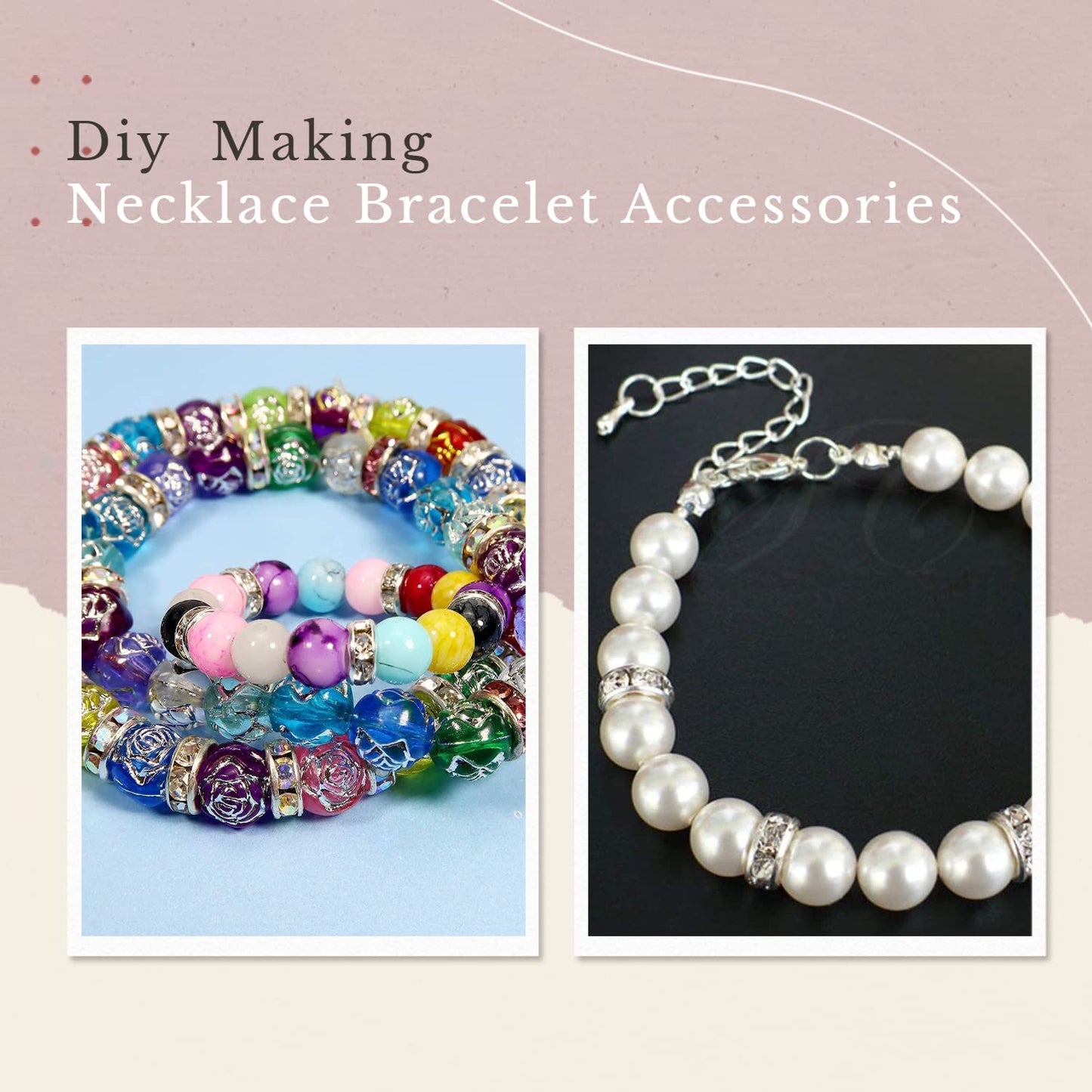 50pcs/lot Crystal Round Loose Spacer Beads for DIY Making Bracelet Necklace Accessories - Hiccupzz