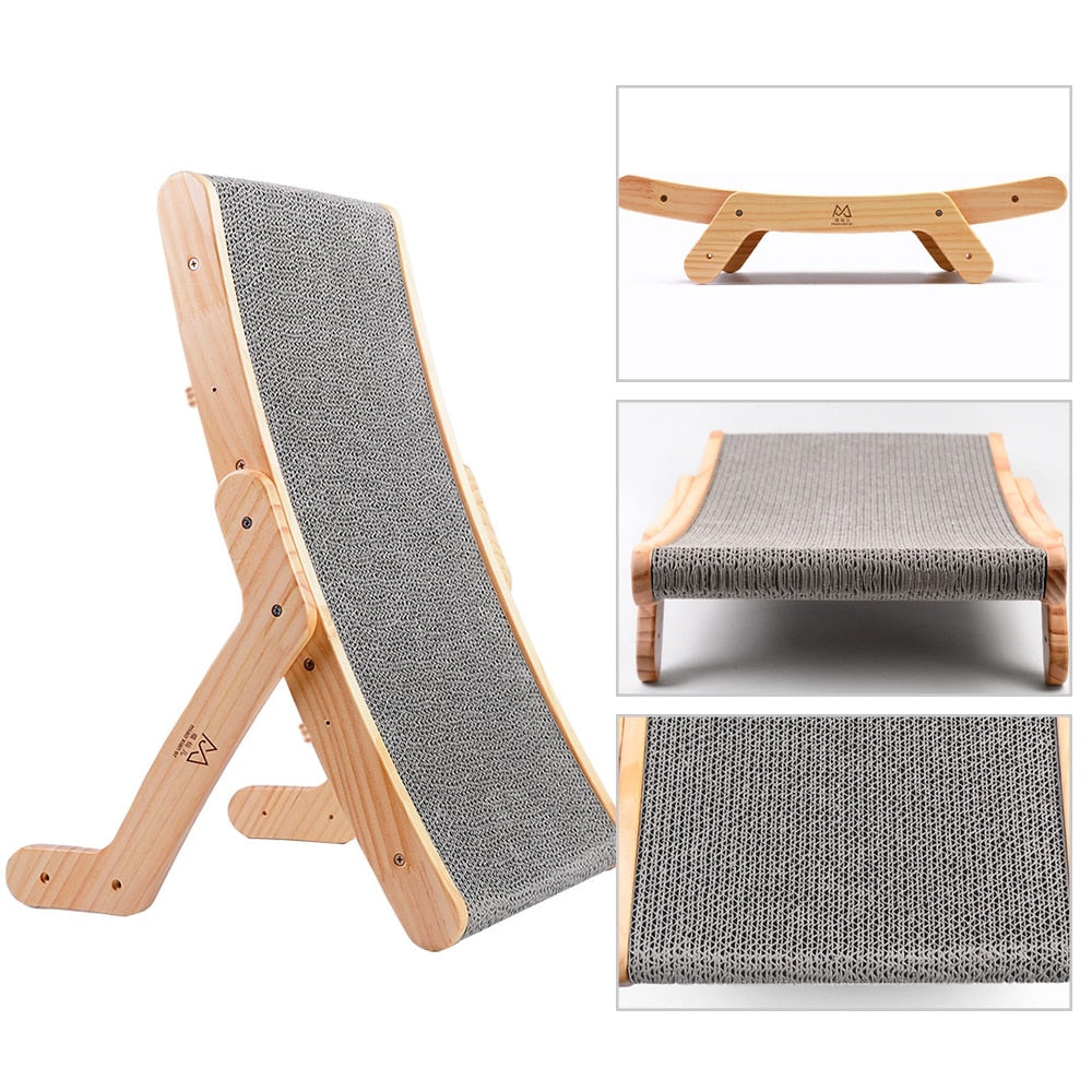 Wood Anti Cat Scratcher Cat Scratch Board Bed 3 In 1 Pad Vertical Pet Cat Toys Grinding Nail Scraper Mat Training Grinding Claw - Hiccupzz