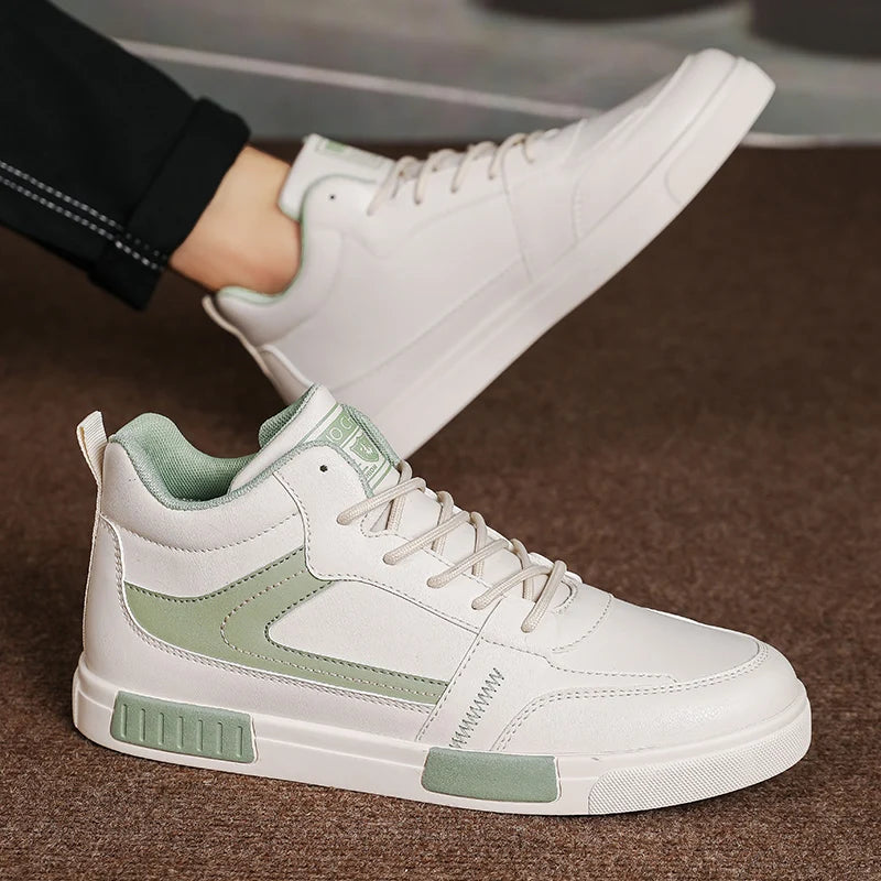 Sneakers For Men Vulcanized Shoes High Top Shoes Lace Up Skateboard Simple Design Casual Outdoor Sport Shoe Male Plus Size 38-47 - Hiccupzz