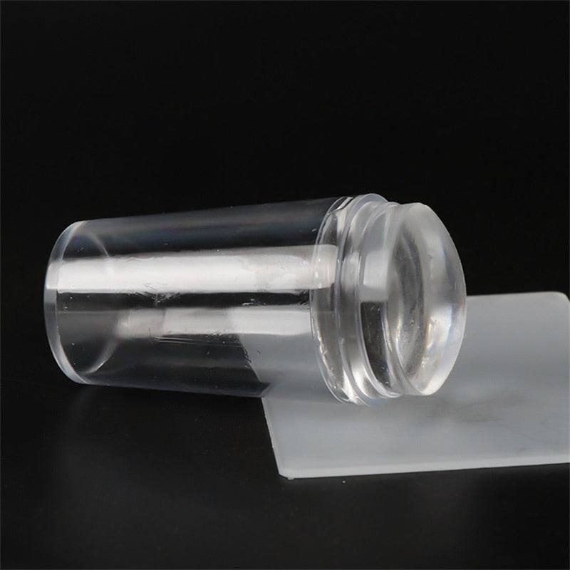 Transparent Nail Stamper with Scraper 2pcs Jelly Silicone Stamp for French Nails - Hiccupzz