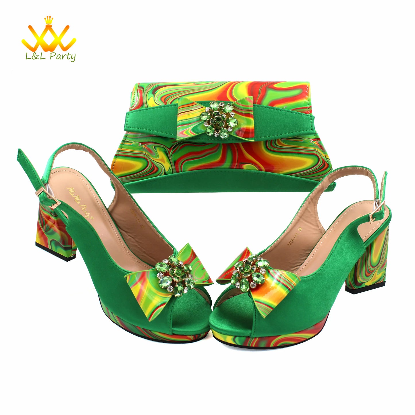 Appliques Specials Italian Design Nigerian Women Shoes Matching Bag Set in Red Color INS Hot Sale Sandals - Hiccupzz