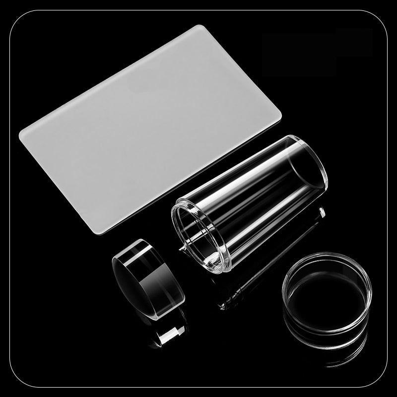 Transparent Nail Stamper with Scraper 2pcs Jelly Silicone Stamp for French Nails - Hiccupzz