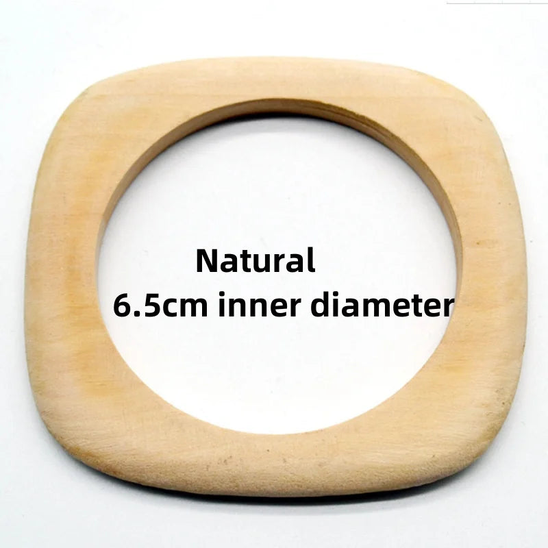 Elegant Natural Wood Square Bracelet for Women, Coffee Girl Jewelry, Geometric Wooden Bangles - Hiccupzz