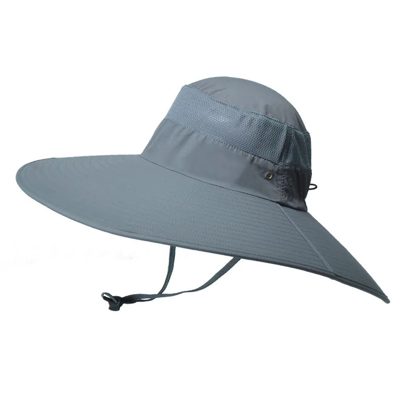 Hot Men's 15CM Big Wide Brim Outdoor Waterproof Mountaineering Cap - Hiccupzz