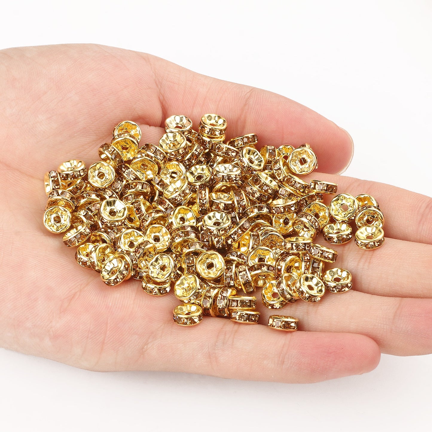 50pcs/lot Crystal Round Loose Spacer Beads for DIY Making Bracelet Necklace Accessories - Hiccupzz