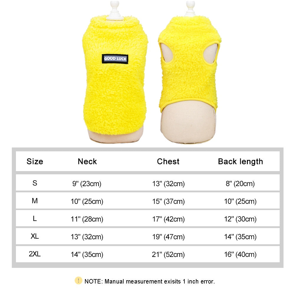Soft Coral Fleece Pet Clothes Warm Dog Vest Coat Cute Puppy Sweater Cat Apparel For Chihuahua Yorkie Terrier Shih Tzu Pet Outfit - Hiccupzz