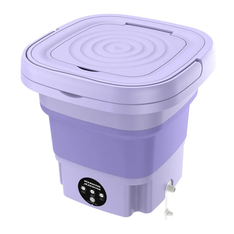 8L Portable Small Foldable Washing Machine with Spin Dryer For Socks Underwear Panties Washer Household Mini Washing Machine - Hiccupzz