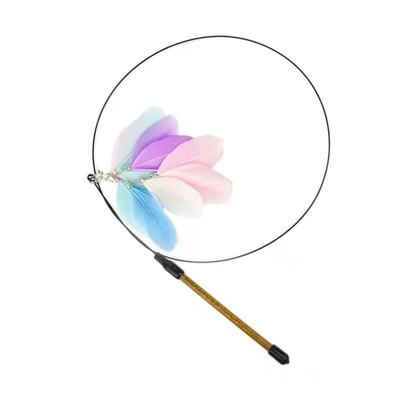 Simulation Bird Interactive Funny Cat Stick Toy Furry Feather Bird With Bell Sucker Cat Stick Toy Kitten Playing Toy - Hiccupzz