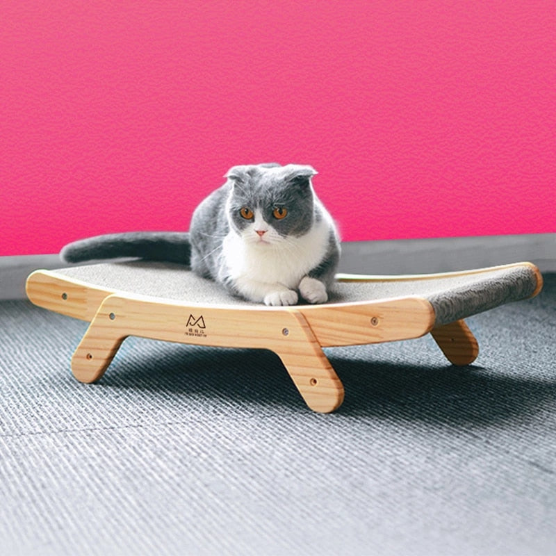 Wood Anti Cat Scratcher Cat Scratch Board Bed 3 In 1 Pad Vertical Pet Cat Toys Grinding Nail Scraper Mat Training Grinding Claw - Hiccupzz