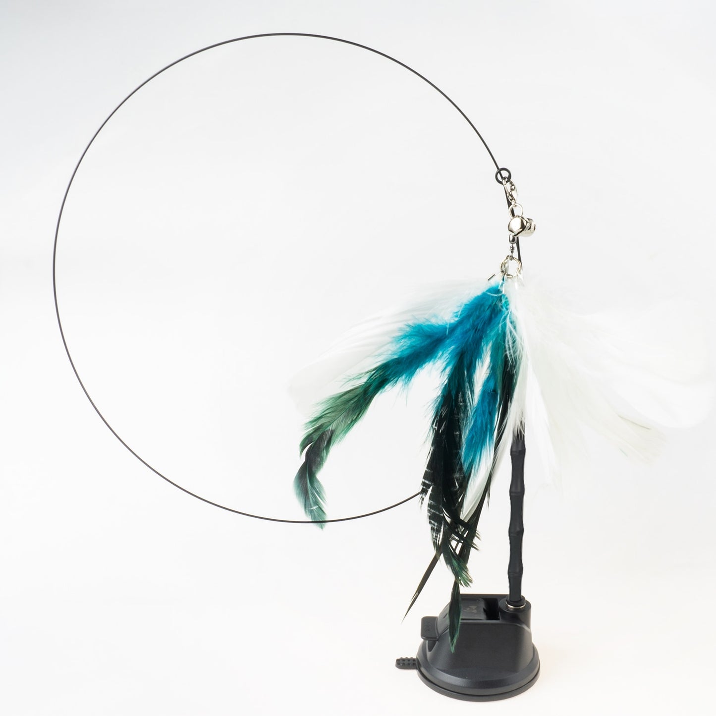 Handfree Bird/Feather Cat Wand with Bell Powerful Suction Cup Interactive Toys for Cats Kitten Hunting Exercise - Hiccupzz