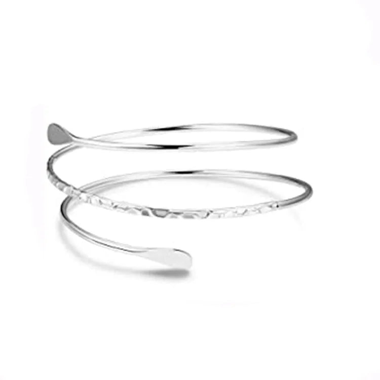 Simple Boho Coil Upper Arm Band Cuff Armlets for Women Girls, Adjustable Arm Bangle - Hiccupzz