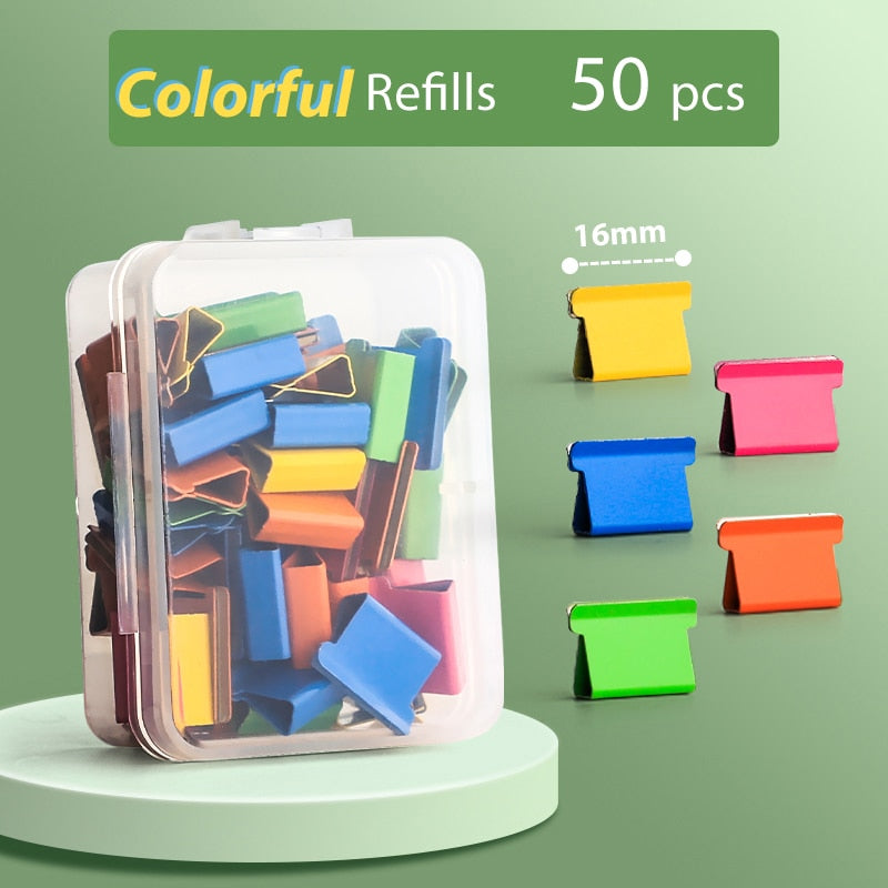 Mini Traceless Reusable Hand Clamp Push Stapler Paper Book File Office School Student Binder Binding Tools Supplies accessories - Hiccupzz